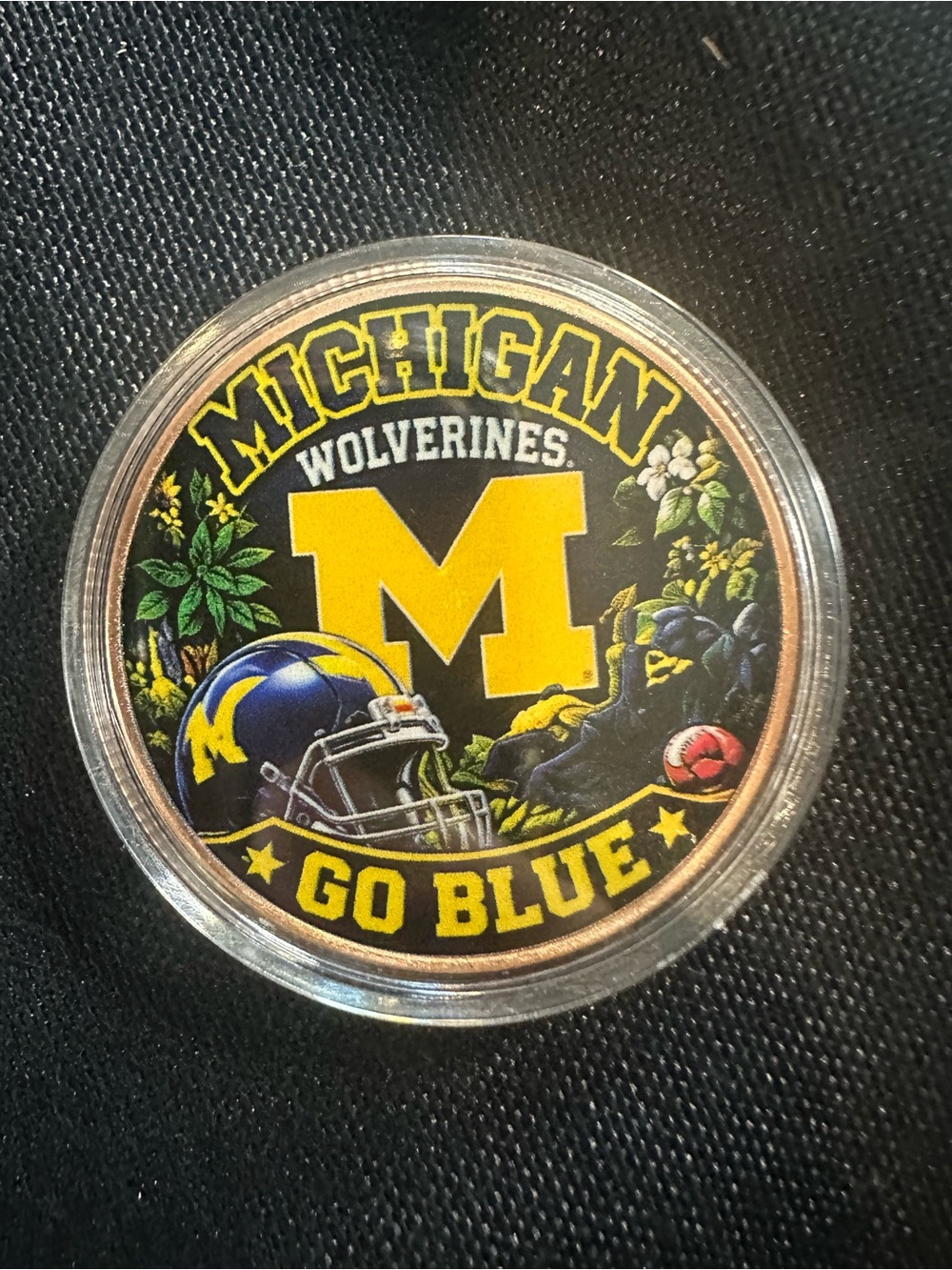 Michigan Wolverines 1 oz Copper Coin Collectible College Football Go Blue